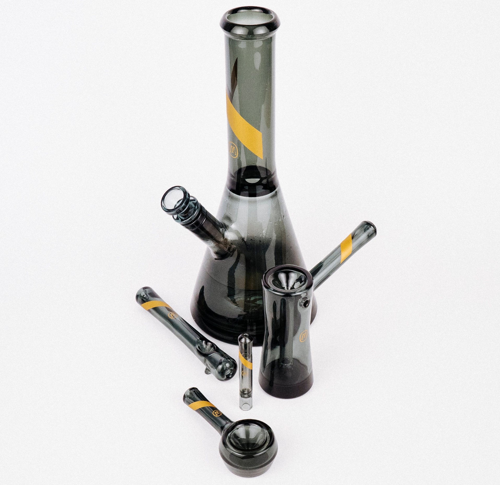 Marley Natural Smoked Glass Bubbler - Bubblers